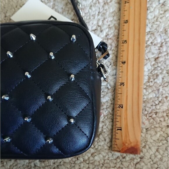 RM Rebecca Minkoff diamond quilted  with studded crossbody in black - Picture 10 of 12